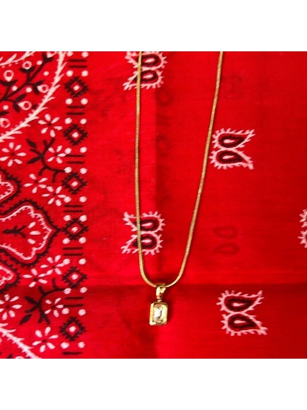 Fashion Jewelry Necklace, Gold Tone w/clear gem, 16” With 2” extender